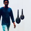 Weaver's Nest Pendant -Set of 3 | Pendants by Mud Studio, South Africa | Tswalu Kalahari Reserve in Kalahari CBDC. Item composed of metal & ceramic