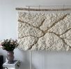 Wool Wall Hanging | Modern Fiber Art "Kintsugi in Fiber" | Wall Sculpture in Wall Hangings by Tissage Sauvage. Item composed of wood and cotton in boho or minimalism style