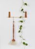 Small Leather Snap Wall Strap [Round End] | Hook in Hardware by Keyaiira | leather + fiber | Artist Studio in Santa Rosa. Item made of fabric & leather