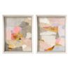 Pink Strata Set (2) Framed Abstract Giclee Prints | Paintings by Suzanne Nicoll Studio. Item made of birch wood & paper compatible with contemporary style
