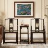 Legacy Longevity Carving Southern Official Hat Armchair Set | Chairs by Dynasty Artisan. Item made of wood works with contemporary & eclectic & maximalism style
