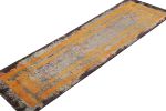 Rug & Kilim’s Modern Abstract Runner in Blue with Gold | Area Rug in Rugs by Rug and Kilim