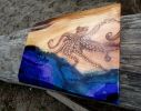 Octopus Ink  -17x14 Collaboration of woodburning and resin | Wall Sculpture in Wall Hangings by Bisa Lisa Studio | MeeT on Main in Vancouver. Item made of wood