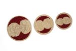 Amara Handmade Round Red Woven Basket, Natural Gras | Decorative Bowl in Decorative Objects by Amara
