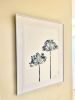 Delft Agapanthus 6:  Framed Original Painting-Cyanotype | Watercolor Painting in Paintings by Christine So. Item made of paper compatible with boho and country & farmhouse style