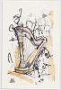 Contemporary Ink Harp Illustration – Music‑Inspired Art | Watercolor Painting in Paintings by Sean Cottman Art