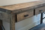 Stained Farmhouse Modern Style Ash Console Entry Table | Console Table in Tables by Hazel Oak Farms. Item composed of wood