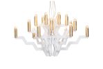 ARM 18 Chandelier White Gold 75 | Chandeliers by ADAMLAMP. Item composed of steel in minimalism or mid century modern style