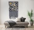 QR Code Weave - Custom Message Macrame | Macrame Wall Hanging in Wall Hangings by Zora Studio. Item composed of cotton in minimalism or contemporary style