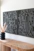 Brutalist Organic Wood Art | Mixed Media in Paintings by Blank Space Studios. Item composed of oak wood in mid century modern or art deco style
