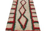 Vintage Moroccan Azilal Runner Rug with Red and Green | Area Rug in Rugs by Rug and Kilim