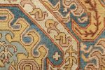 Rug & Kilim’s Dragon Rug in Gold and Blue with Geometric | Area Rug in Rugs by Rug and Kilim