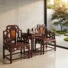 Legacy Imperial Ming Official Armchair Trio with Burl Inlay | Chairs by Dynasty Artisan. Item made of wood works with contemporary & eclectic & maximalism style