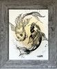 Koi fish painting, framed | Drawing in Paintings by Oplyart. Item made of paper works with mid century modern & japandi style