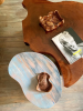 Patina Hand Painted Side Table | Tables by ALPAQ STUDIO. Item works with mid century modern & contemporary style