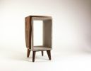 Concrete & Live Edge Solid Black Walnut End Side Table | Tables by Curly Woods. Item composed of oak wood and concrete in mid century modern or contemporary style