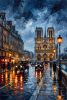 Hand-Painted Paris Notre Dame Impasto Oil Art | Oil And Acrylic Painting in Paintings by Dynasty Artisan. Item composed of linen compatible with contemporary and eclectic & maximalism style