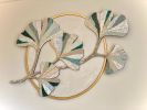 Ginkgo branch wall decoration | Wall Sculpture in Wall Hangings by Julia Gorbunova. Item made of ceramic & glass