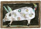 Green-Eared Pig | Prints by Pam (Pamela) Smilow. Item made of paper