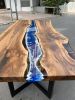 Live edge wood epoxy table | Dining Table in Tables by Ironscustomwood. Item made of walnut with metal works with minimalism & contemporary style