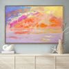 Effervescent Shimmering Sunrise Ocean Painting | Oil And Acrylic Painting in Paintings by Dorothy Fagan Fine Arts. Item composed of canvas compatible with mid century modern and contemporary style