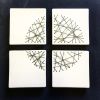 Set Of 4 Stitched Ceramic Squares | Art & Wall Decor by Elizabeth Prince Ceramics