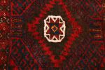 Vintage Green and Red Persian Geometric Wool Rug | Area Rug in Rugs by Rug and Kilim