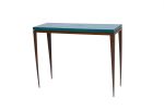 Blue Ceruse Console Table | Tables by Michael Daniel Metal Design. Item composed of wood and steel