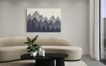 SIERRA Hand Dyed Custom Textile Mountain Wall Art | Macrame Wall Hanging in Wall Hangings by Wallflowers Hanging Art. Item made of oak wood with wool works with boho & contemporary style