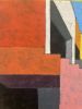 Pink Stair, Blue Sky | Mixed Media in Paintings by Rich Godfrey. Item made of wood & canvas compatible with mid century modern and contemporary style