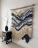 Wall Tapestry 'Rivers' Handwoven Wall Hanging Fiber Wall Art | Wall Sculpture in Wall Hangings by Tissage Sauvage. Item composed of wood & cotton compatible with boho and country & farmhouse style