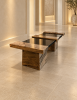 Sculptural Rhino Quartzite & Black Porcelain Coffee Table | Tables by Wasel Collection By Obsidian. Item made of stone works with contemporary & modern style