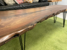 Live Edge, Highly Figured Black Walnut Wood Coffee Table | Tables by Carlberg Design. Item made of walnut with steel works with rustic style
