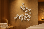 Handmade Clay Azalea Flower Set – Floral Sculpture, 19 Piece | Wall Sculpture in Wall Hangings by Leramic