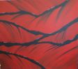 Redscape | Oil And Acrylic Painting in Paintings by Chris Baumgartner-artist. Item made of canvas with synthetic