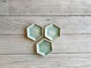 Hexagon Dish in Turquoise | Saucer in Tableware by Bridget Dorr. Item made of ceramic