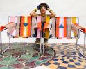 Hazel and Shirley: Wassily Remixed | Accent Chair in Chairs by KIM HILL  for KIM HILL DESIGN. Item made of fabric with aluminum works with boho & mid century modern style