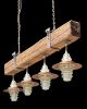 Telegraph Pole Crossarm Beam Chandelier Insulator Metal Hood | Chandeliers by RailroadWare Lighting Hardware & Gifts. Item composed of wood and metal in country & farmhouse or eclectic & maximalism style