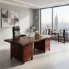 Bespoke Live Edge Ming Single Slab Executive Desk & Table V | Communal Table in Tables by Dynasty Artisan. Item made of wood compatible with minimalism and contemporary style