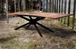 Walnut and Black Epoxy Single Slab Dining / Conference Table | Dining Table in Tables by Adrian Vogel. Item made of walnut with steel