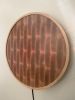 Red Oak End Grain Mosaic in a round steam bent oak frame | Art & Wall Decor by SHKHenson. Item made of oak wood