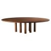 023 Solid Oak Dining Table, Cylinder Bases | Tables by NO AGE FURNITURE STUDIO. Item composed of oak wood