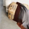 Wheat Handloom Jute Cotton Floor Pouf Cover | Pillows by Studio Variously