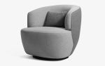Koji Swivel Armchair | Chairs by LAGU. Item composed of wood & fabric compatible with minimalism and modern style
