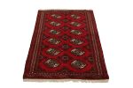 Red Tribal 3' x 5' Turkoman Ghoochan Persian Rug | Small Rug in Rugs by Magic Rugs. Item composed of cotton
