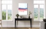 Mauve Mountains in Washi | Oil And Acrylic Painting in Paintings by Jan Sullivan Fowler. Item made of paper with synthetic