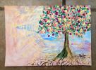 Tree of life | Oil And Acrylic Painting in Paintings by Elena Parau. Item made of paper works with minimalism & country & farmhouse style