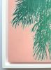 Sunrise Palms (12 x 12 inch Oil Painting on Wood Panel) | Oil And Acrylic Painting in Paintings by Christine So. Item composed of birch wood in boho or contemporary style