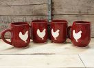 Red Chicken Mug | Drinkware by Pretty Little Pots. Item made of ceramic