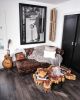 Live Edge Carob Coffee Table | Tables by Lumberlust Designs | West Culver Street in Phoenix. Item composed of walnut and steel